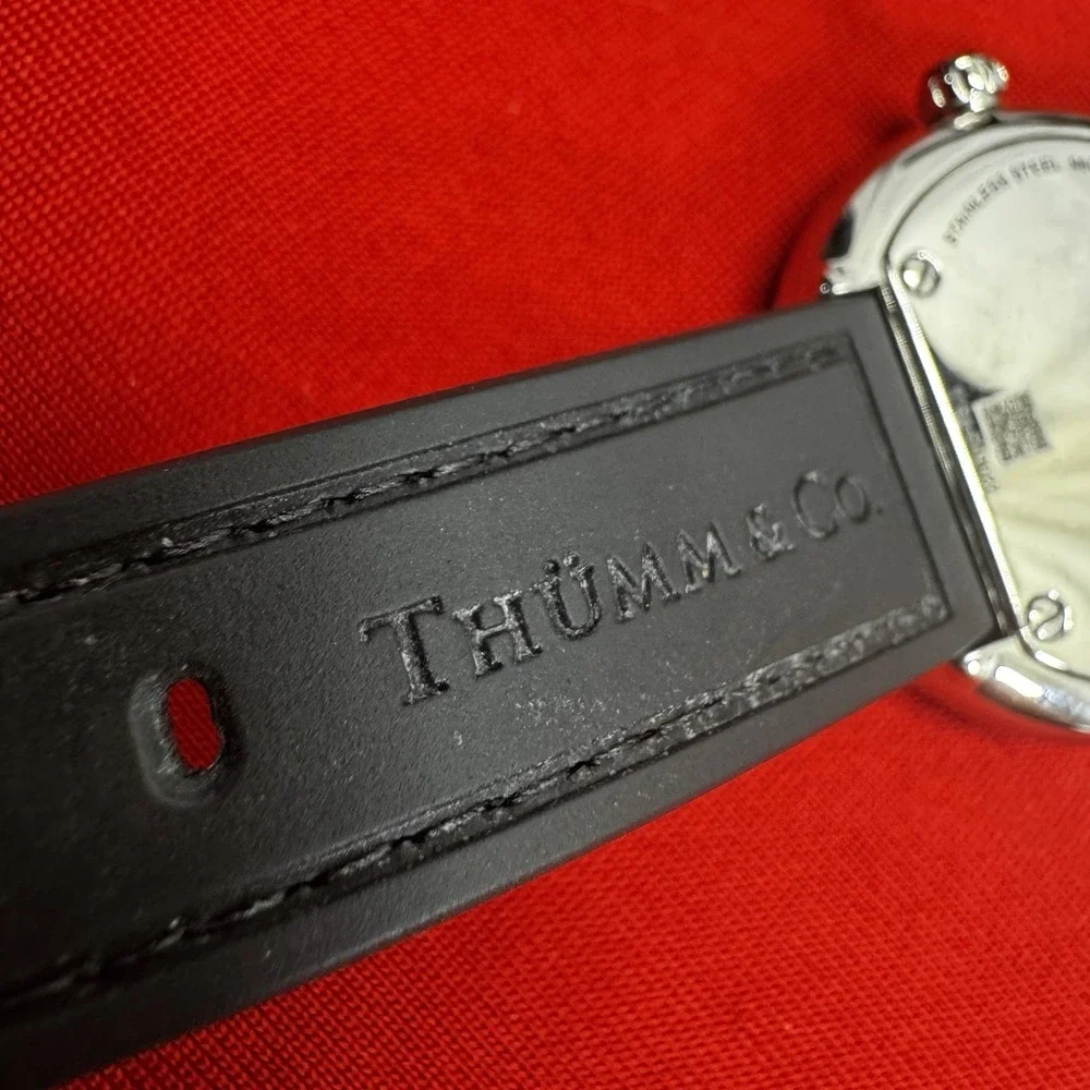 Thumm & Co Abbey Silver Tone Watch With Black Band UNTESTED‎ Battery?
